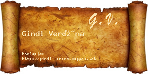 Gindl Veréna névjegykártya